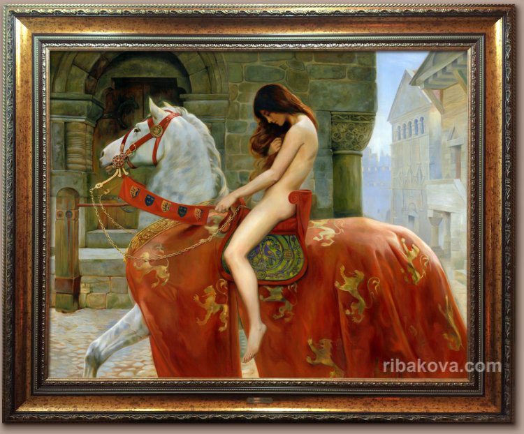 Картина с девушкой на коне