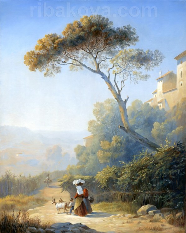 Итальянский пейзаж, копия картины.
