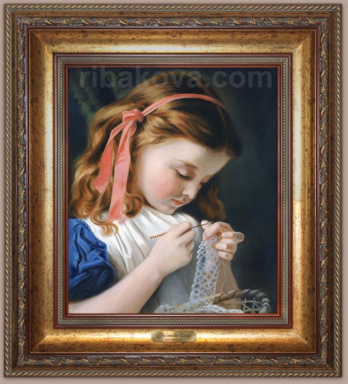 Портрет девочки с вязанием